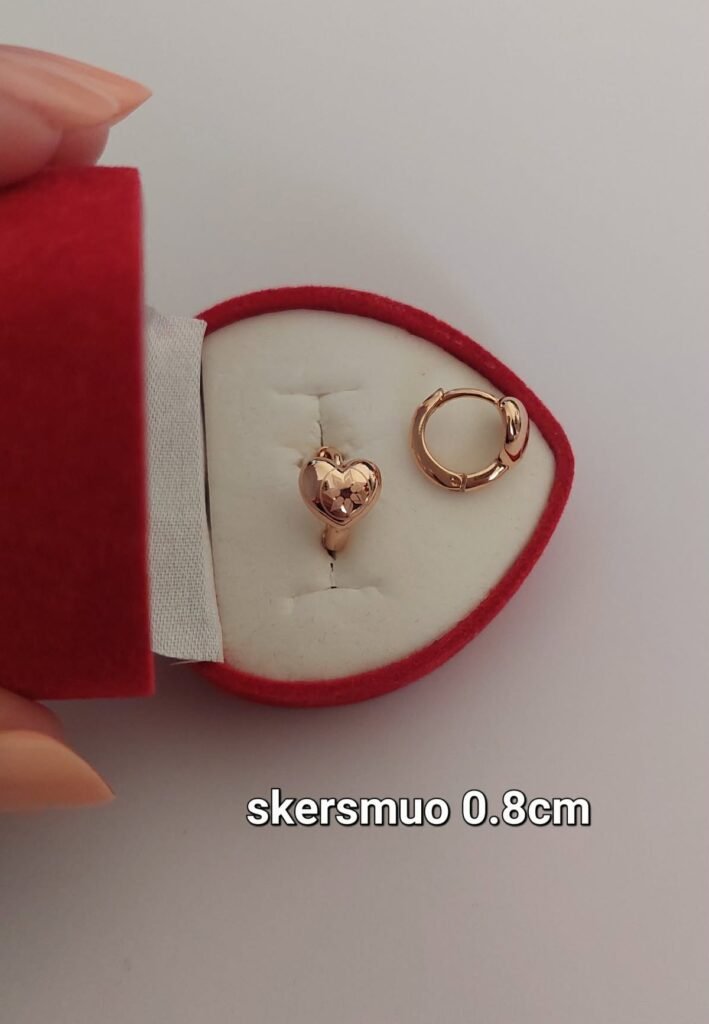 Auskariukai "širdelė"  (0,8cm.)