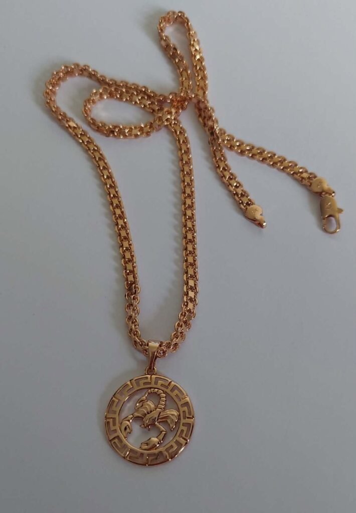grandinėlė su pasirinktu zodiako pakabuku